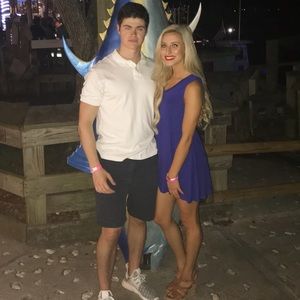 Royal blue baby doll dress